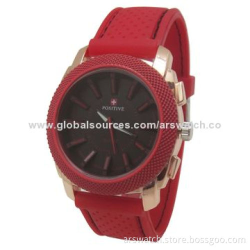 Silicone strap sports watches in Japan quartz movement